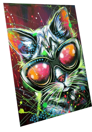 Painting by numbers with luminous paint Stylish cat, 40x50 cm