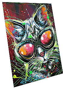 Painting by numbers with luminous paint Stylish cat, 40x50 cm