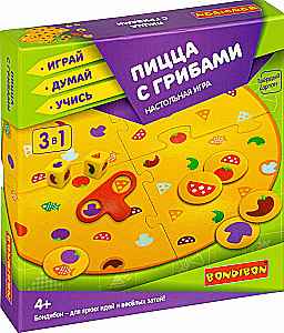 Board game Pizza with mushrooms