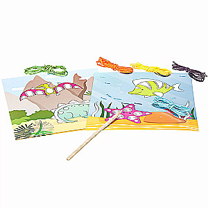 Creative kit Applique with threads. Sea creatures and dinosaurs