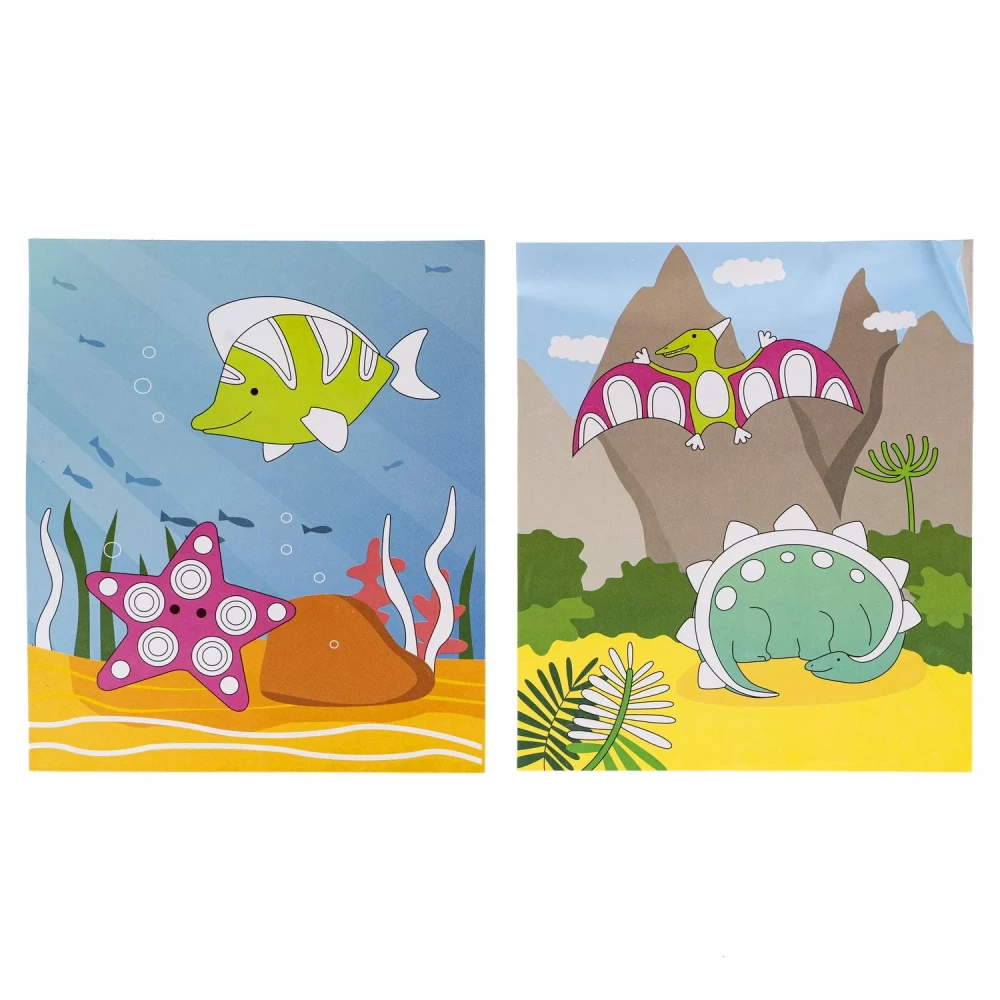 Creative kit Applique with threads. Sea creatures and dinosaurs