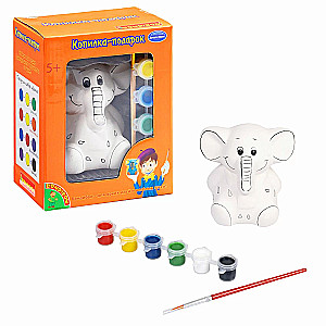 Set for creativity Piggy bank-gift. Baby elephant