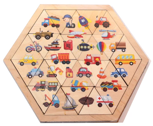 Wooden puzzle Transport hexagon