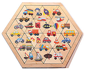 Wooden puzzle Transport hexagon