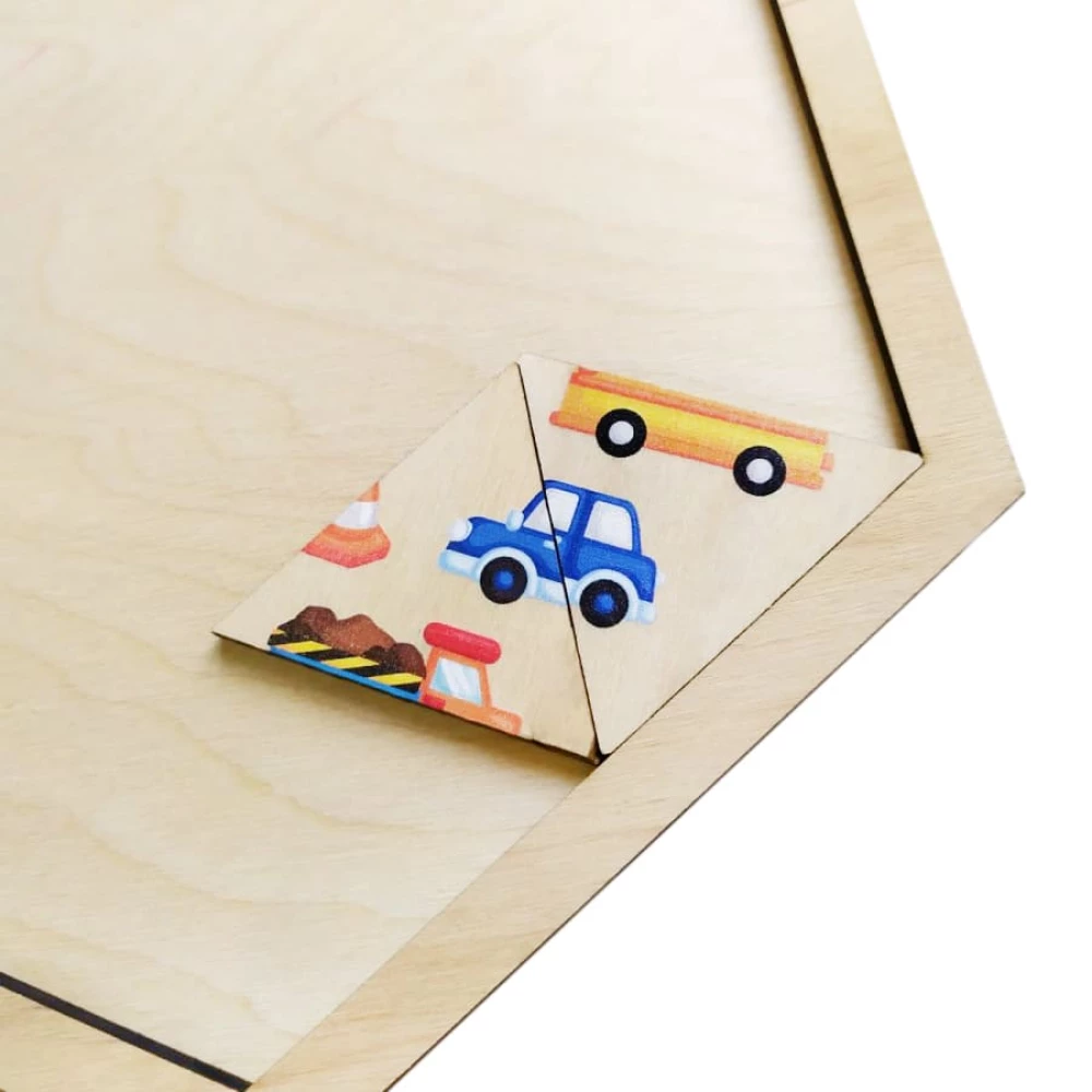 Wooden puzzle Transport hexagon