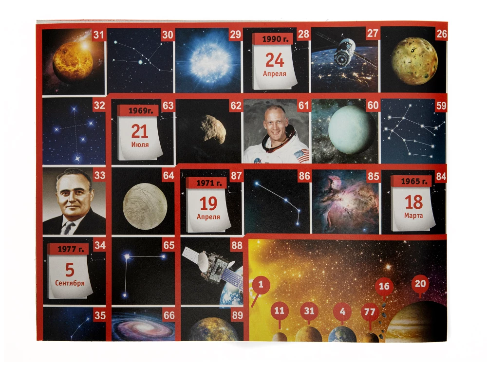 Walking board game Photo quiz. Great space journey