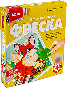 Фреска. Картина из песка Лисичка с ромашками