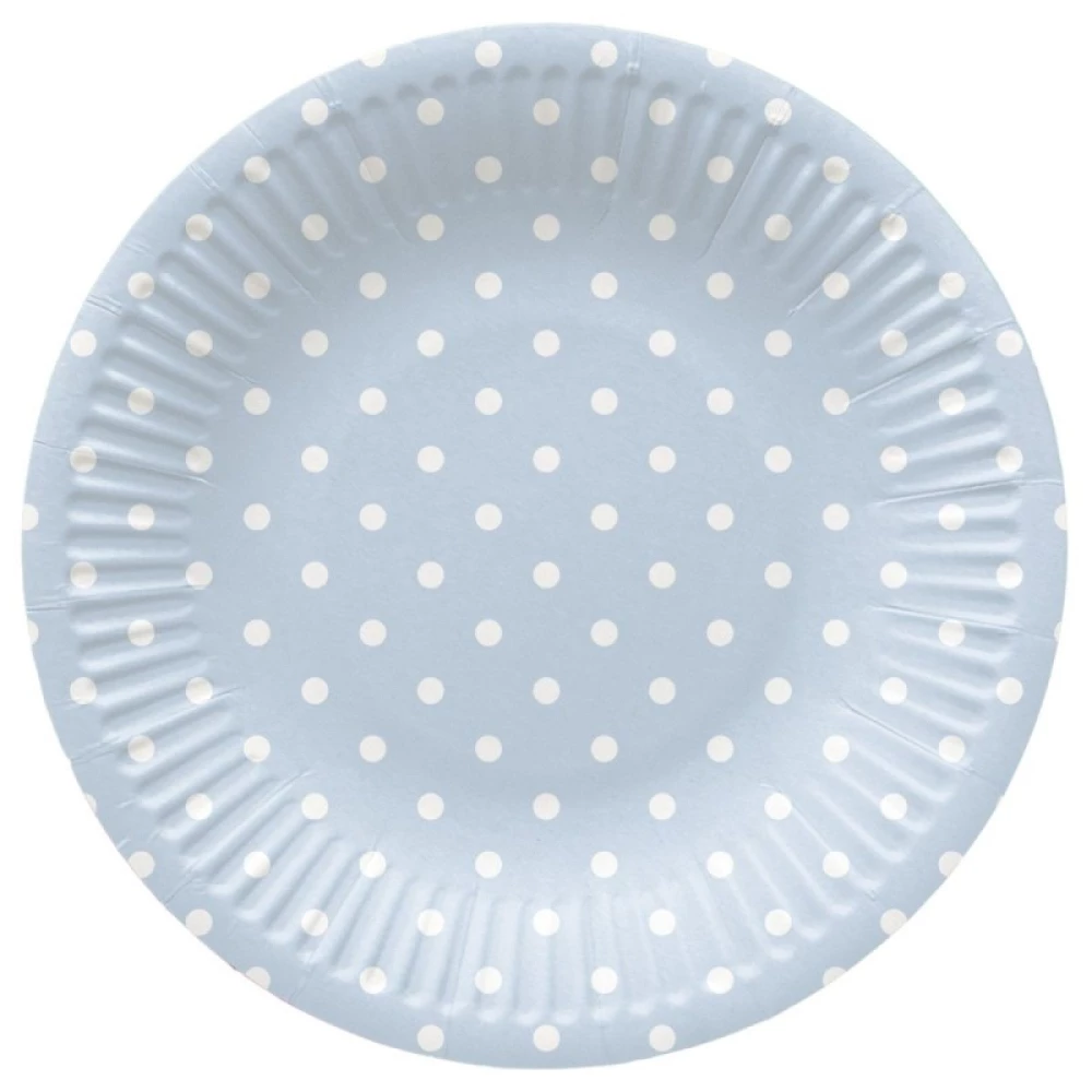 Одноразовые тарелки Dots Light Blue (8 штук)