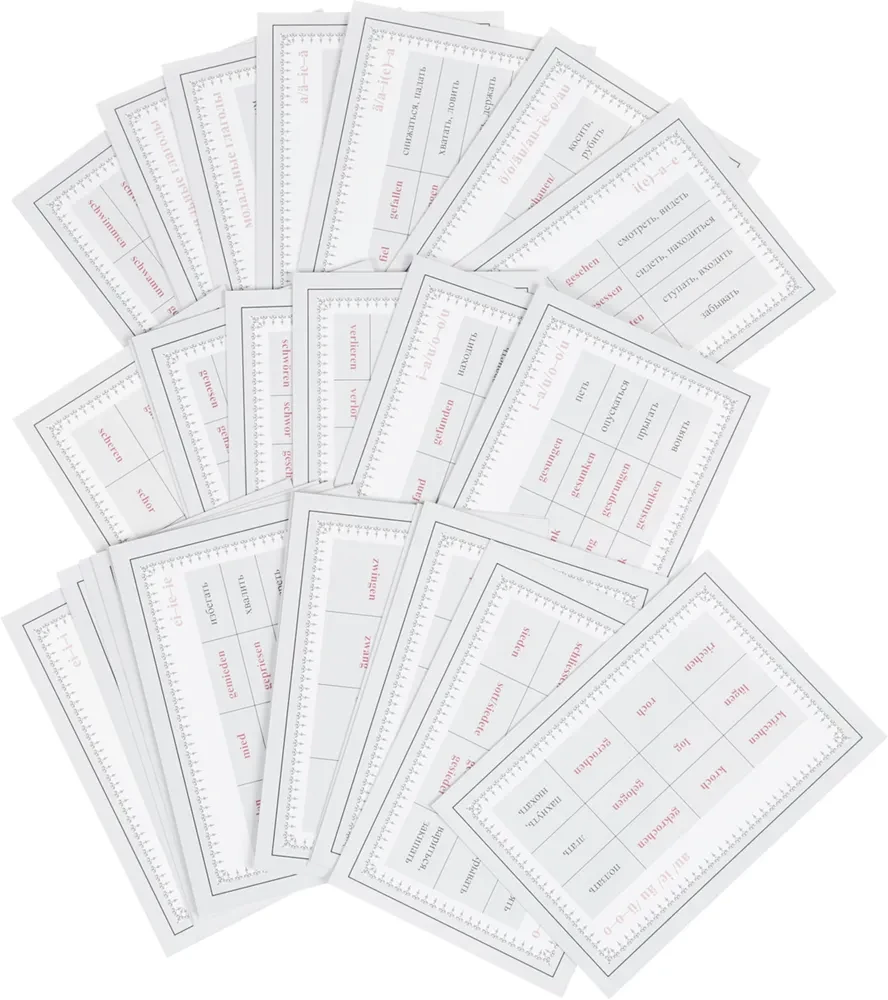 German Strong Conjugation Verbs (Flashcards, 28 pcs)