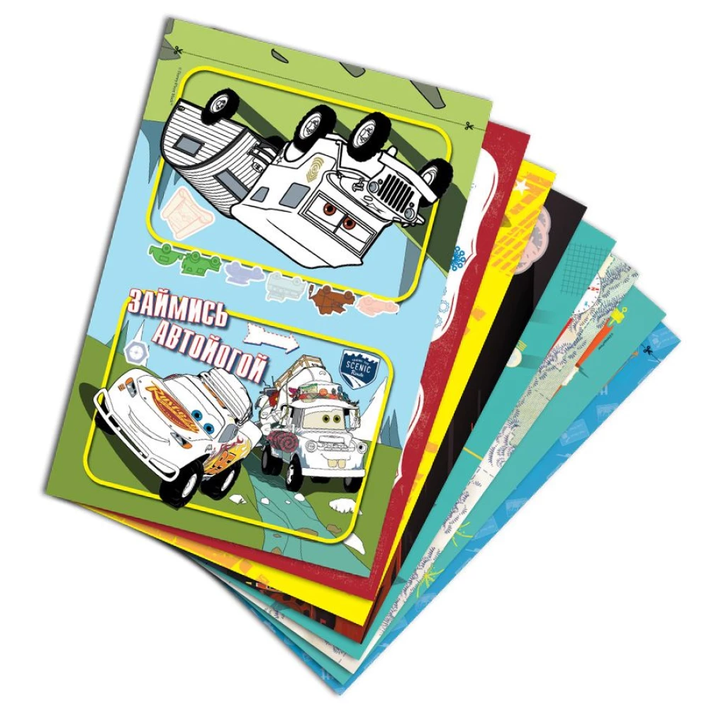 Coloring Cards with Stickers. Cars. Ready, Set, Go!