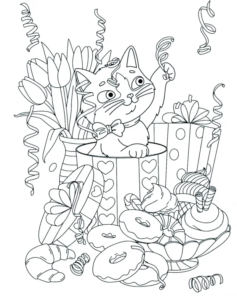 Coloring Book for Girls. Kittens