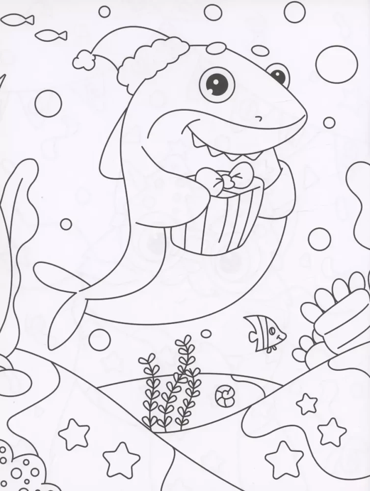 Coloring book with stickers. Happy New Year!