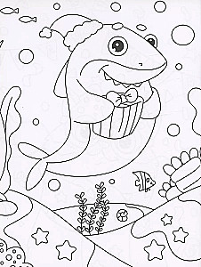 Coloring book with stickers. Happy New Year!