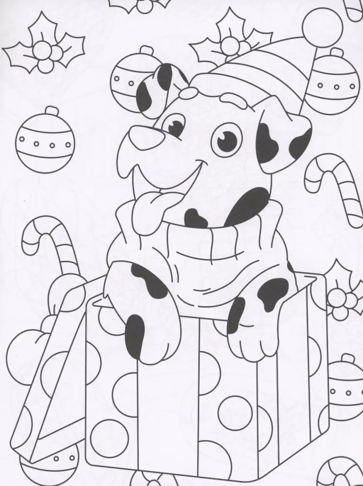 Coloring book with stickers. Happy New Year!