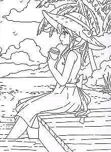 Anime Coloring Book. Manga Girls