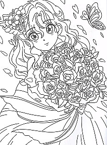 Anime Coloring Book. Manga Girls