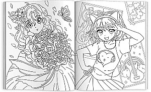 Anime Coloring Book. Manga Girls