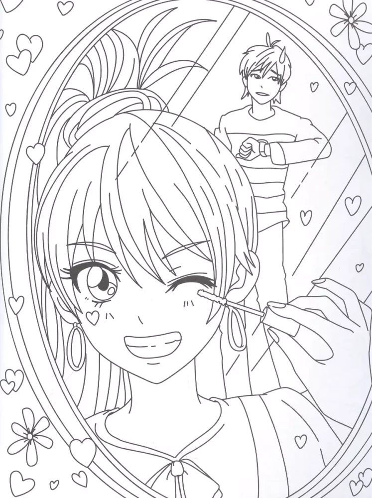 Anime Coloring Book. Manga Heroes