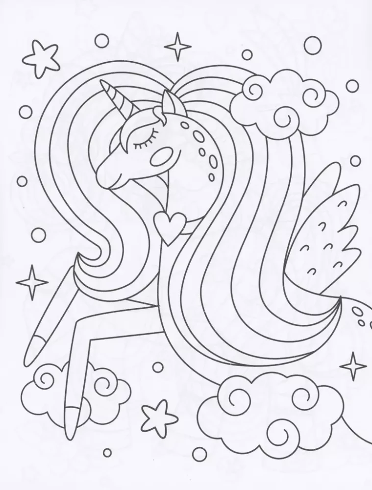 Coloring Book with Stickers. Princesses and Unicorns