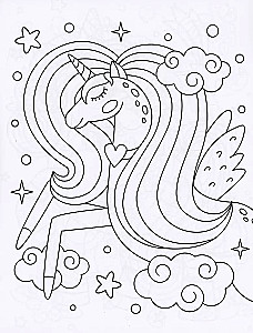 Coloring Book with Stickers. Princesses and Unicorns