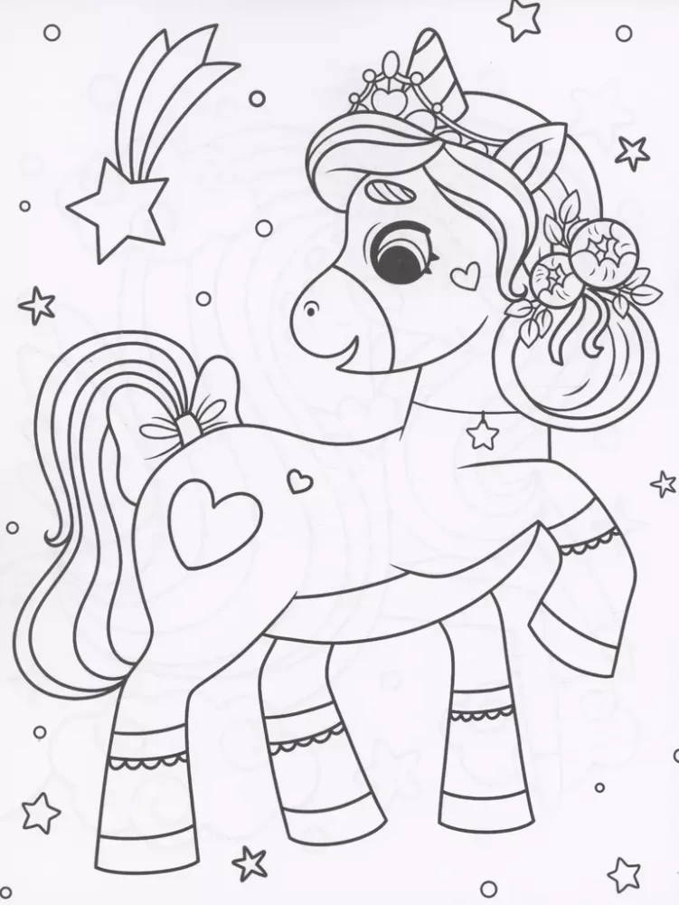 Coloring Book with Stickers. Princesses and Unicorns