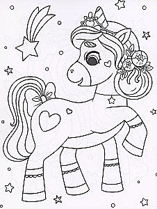 Coloring Book with Stickers. Princesses and Unicorns