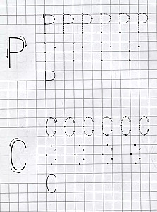 Writing Sheets with Anchor Points. Printed Letters