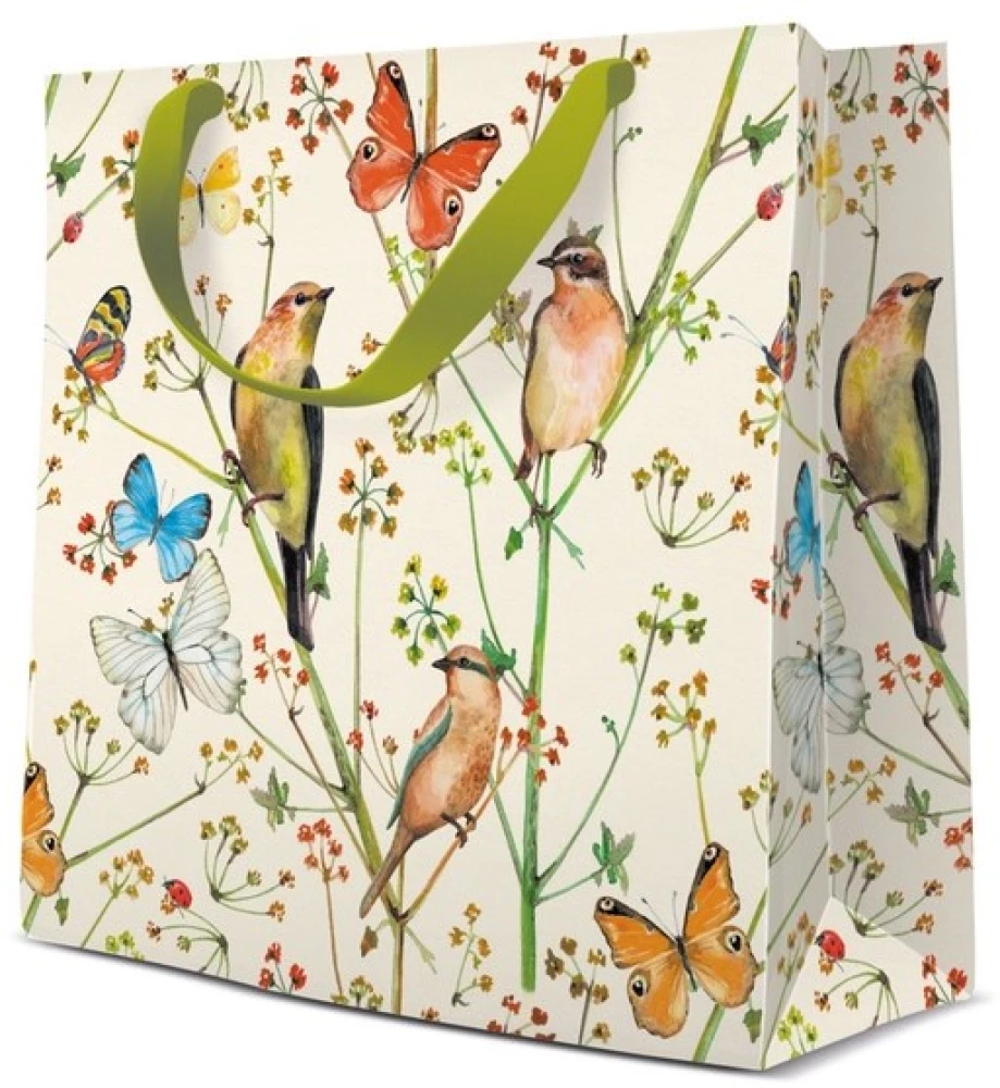 Gift Bag - Birds and Butterflies (17x17x6)