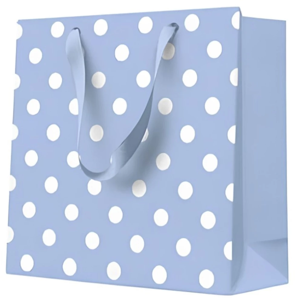 Gift bag - Dotsy Check blue (17x17x6)