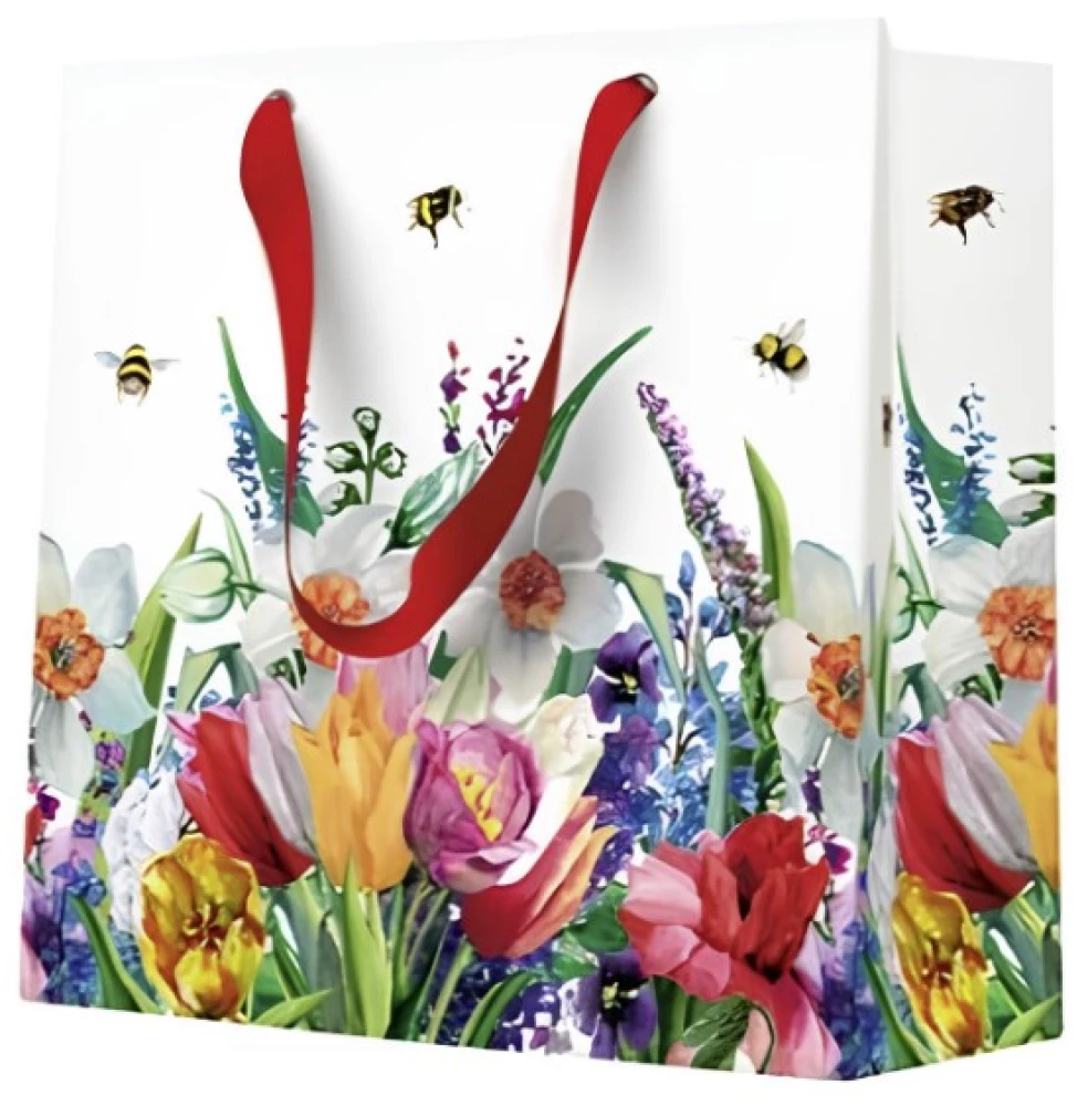 Gift bag - Meadow with bees (17x17x6)