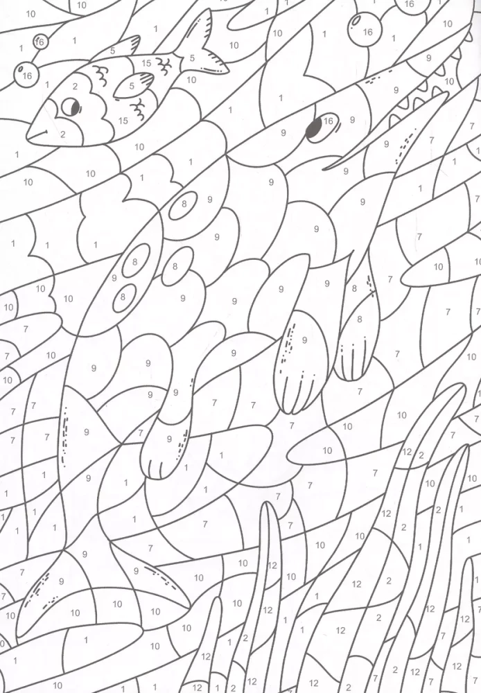 Coloring by Numbers. Dinosaurs