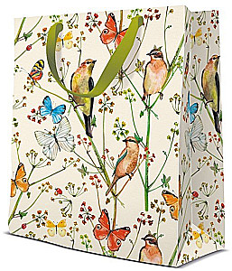 Gift Bag - Birds and Butterflies (20x25x10)