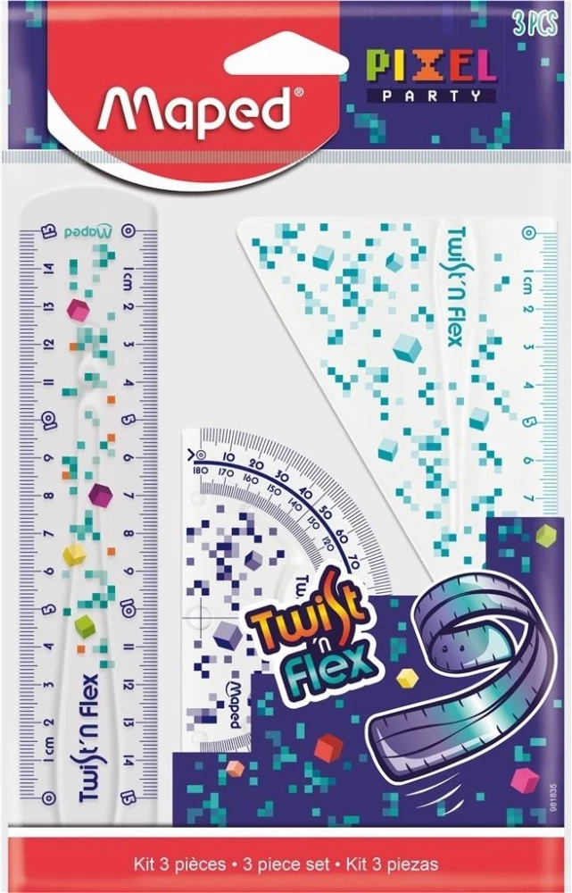 Ruler Set - Maped. Twist'n Flex. Pixel Party