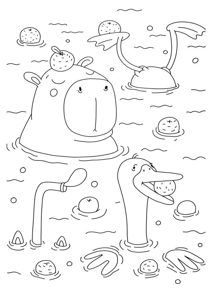 Maxi Coloring Book. Capybara and Friends