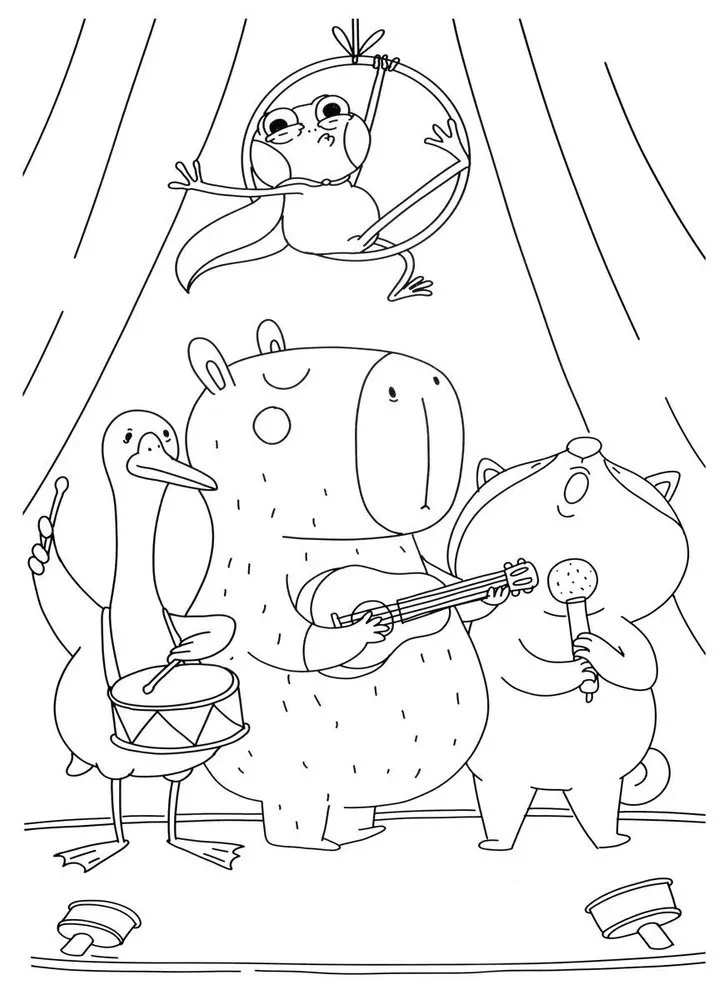 Maxi Coloring Book. Capybara and Friends