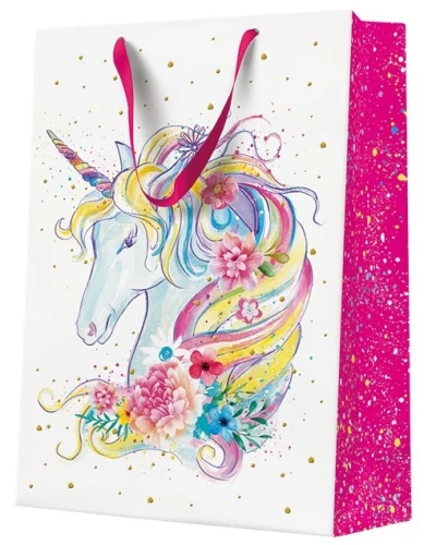 Gift Bag - Unicorn Flower Head (30x41x12)