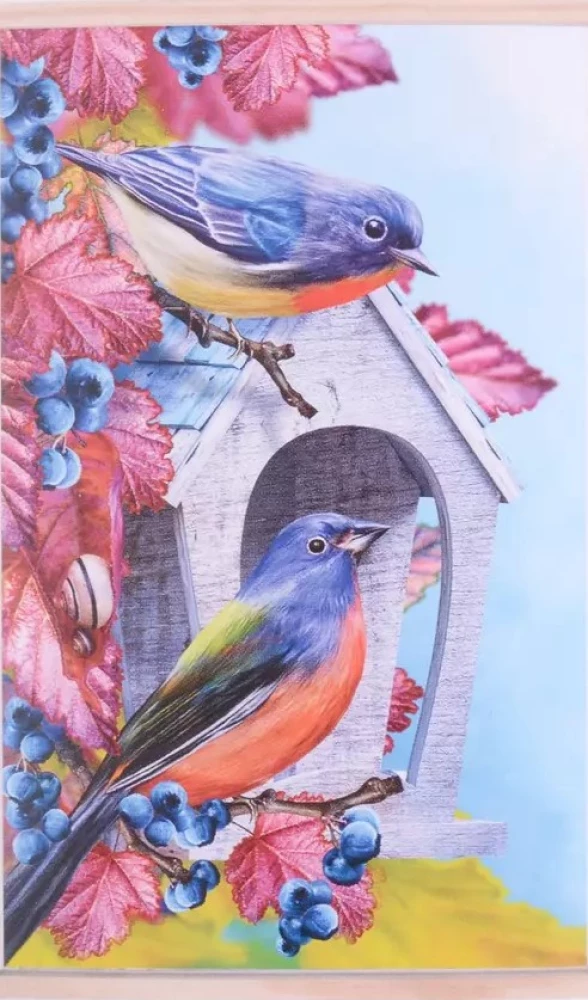 Coloring picture by numbers - Autumn birdhouse