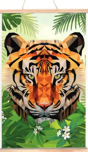 Coloring Picture by Numbers - Tiger