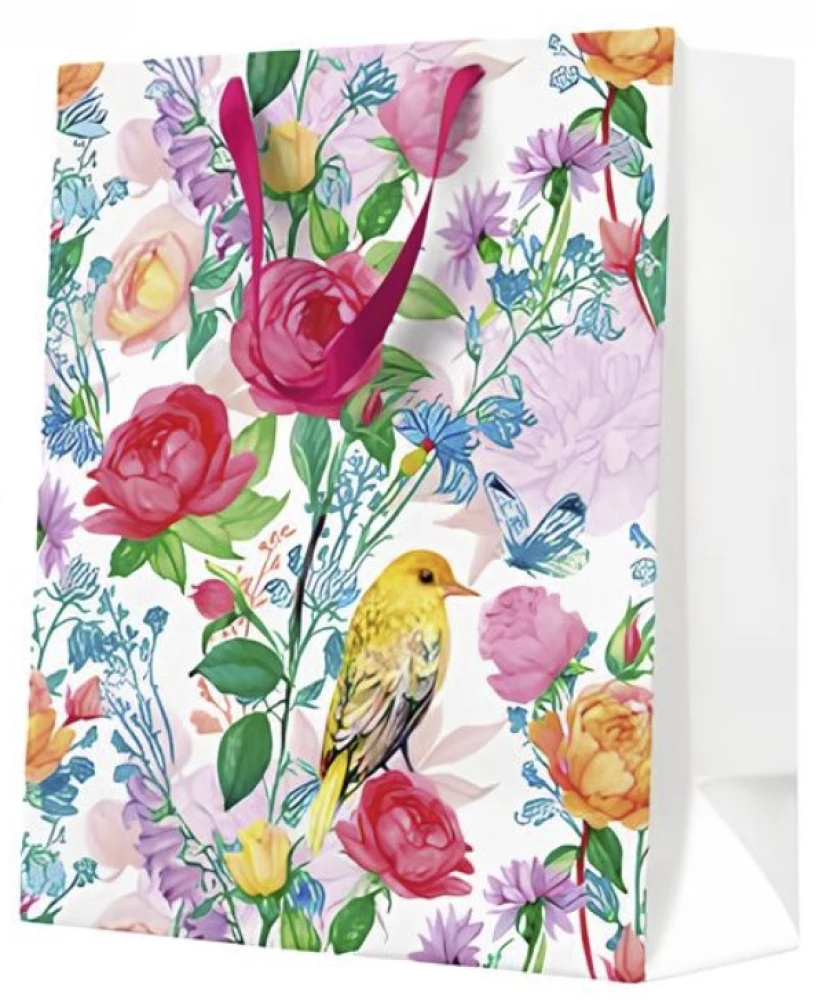 Gift Bag - Bird with Flowers (26.5x33.5x13)