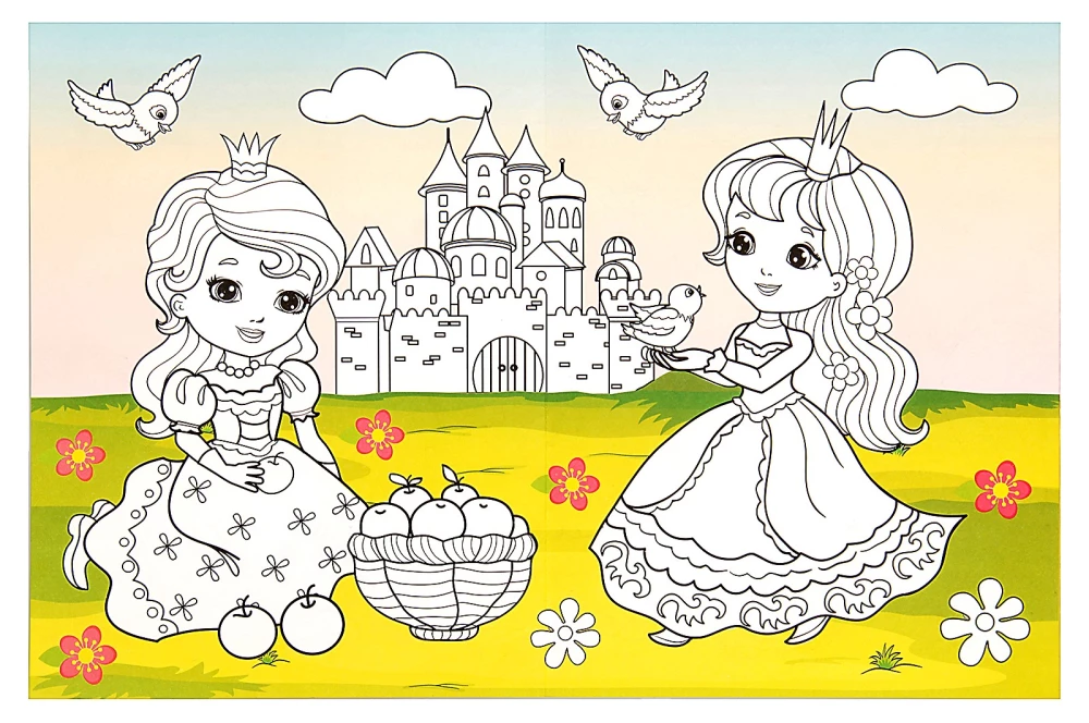 Long Coloring Book - Princesses and Friends