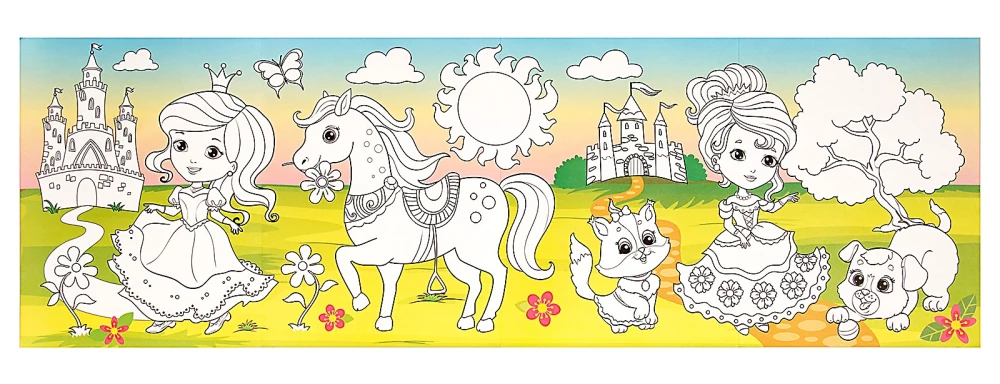 Long Coloring Book - Princesses and Friends