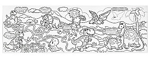 Long Coloring Book with Tasks - Dinosaur World