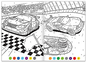 Large Coloring Book by Numbers - Champions Race