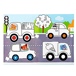 Reusable Coloring - Draw-Wipe. Cars