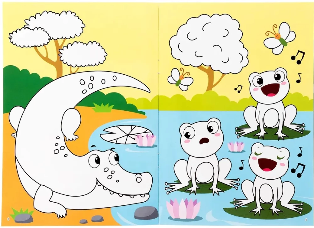 Reusable Coloring - Draw-Wipe. The World of Animals