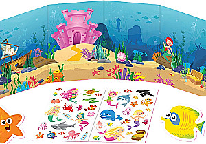 Fold-out Book. Reusable Stickers. Wonderful Mermaids