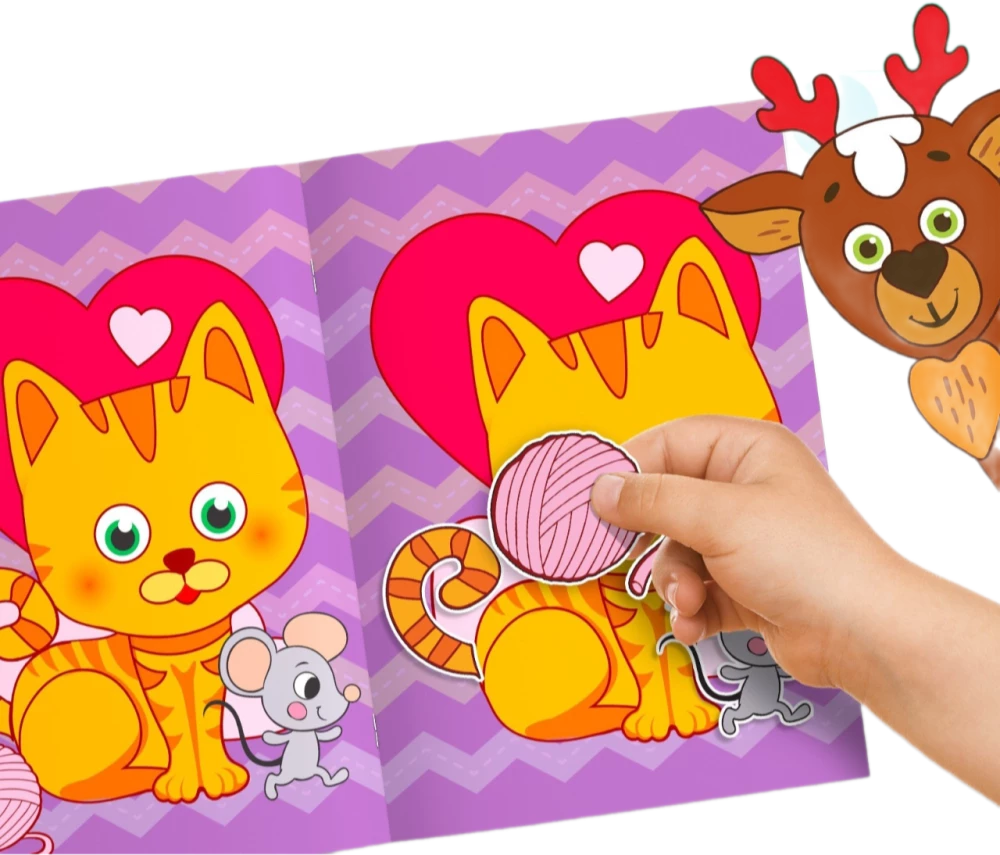 Sticker Book. Developmental Tasks with Stickers. Animals