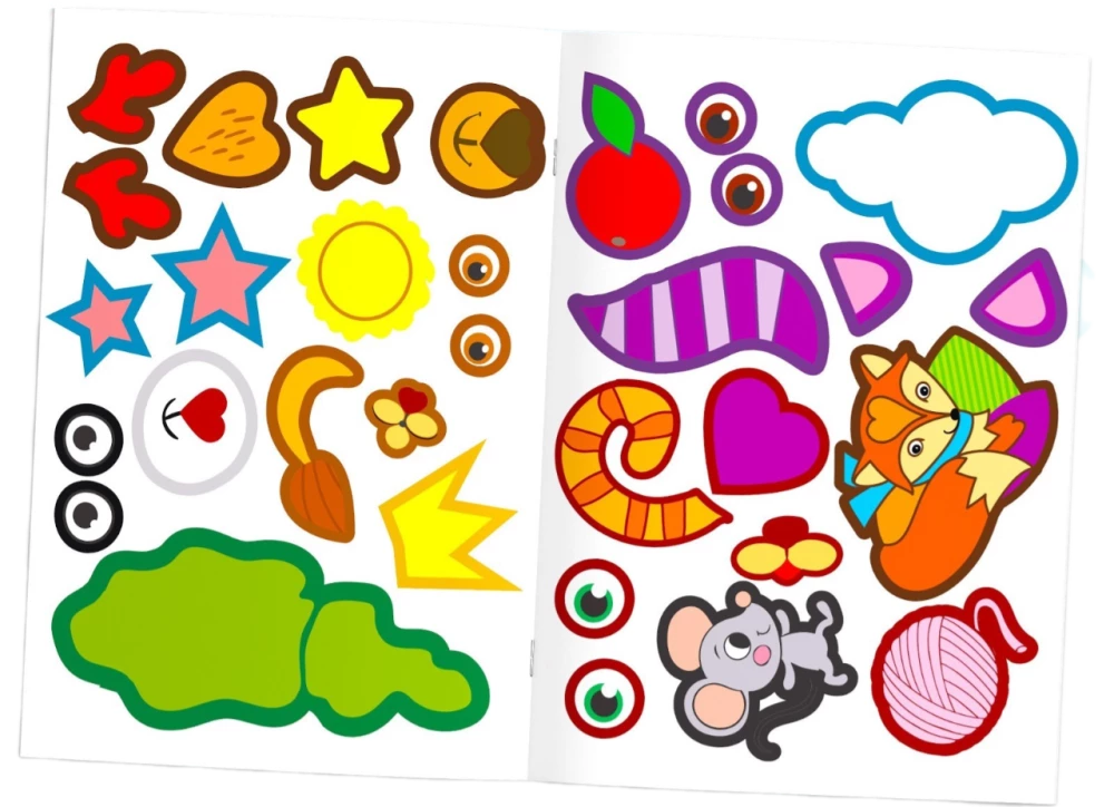 Sticker Book. Developmental Tasks with Stickers. Animals