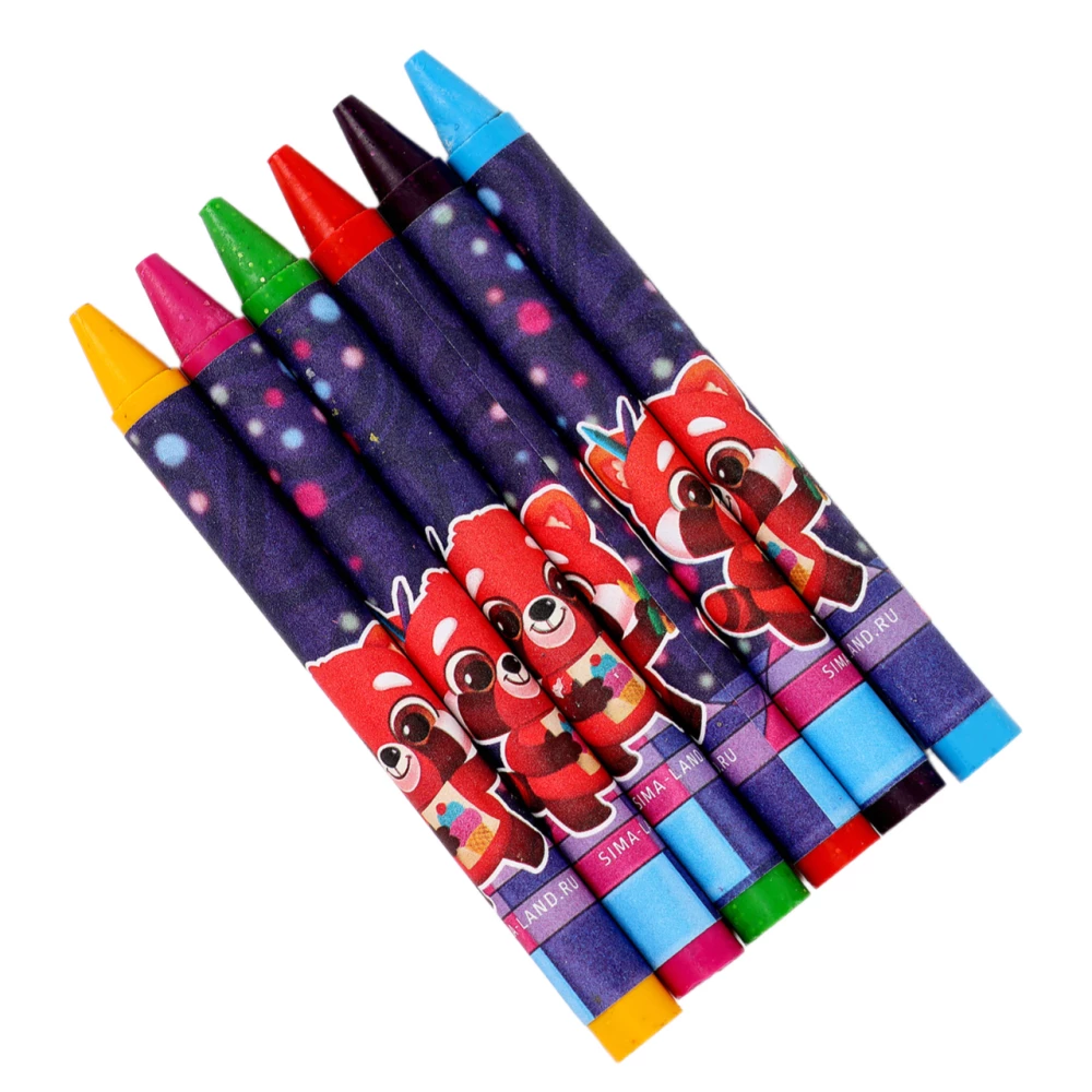 Wax Crayons with Glitter - Panda, set of 6 colors