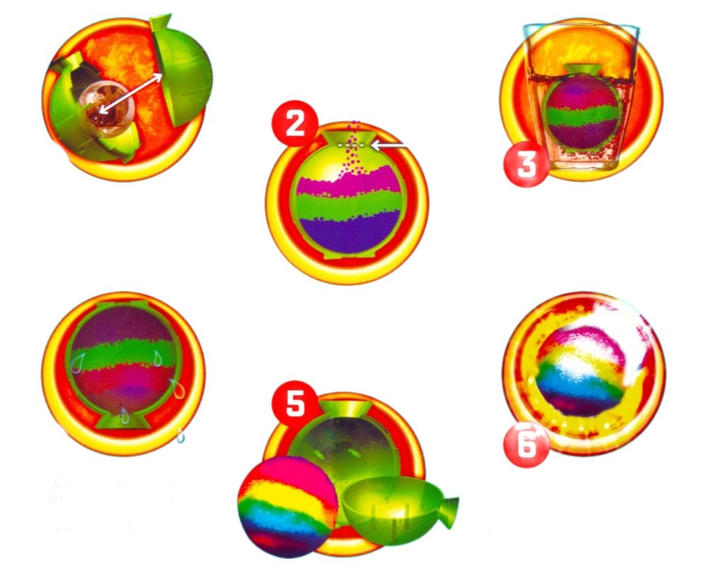 Experiment Set - Bouncing Balls (1 Mold, 3 Colors, 1 Glowing Element)